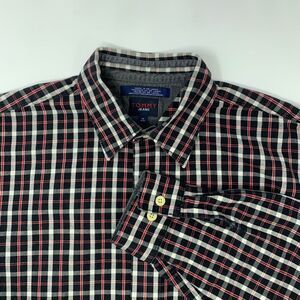 Tommy Hilfiger Red White & Black Plaid‎ Long Sleeve Button Up Size Medium Shirt